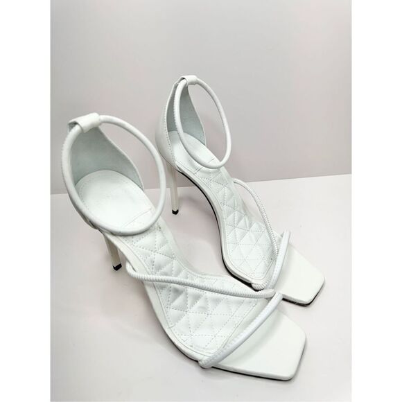 SCHUTZ Dress Sandals Ladies Size 9B White Leather Open Toe High Heel - Picture 5 of 10